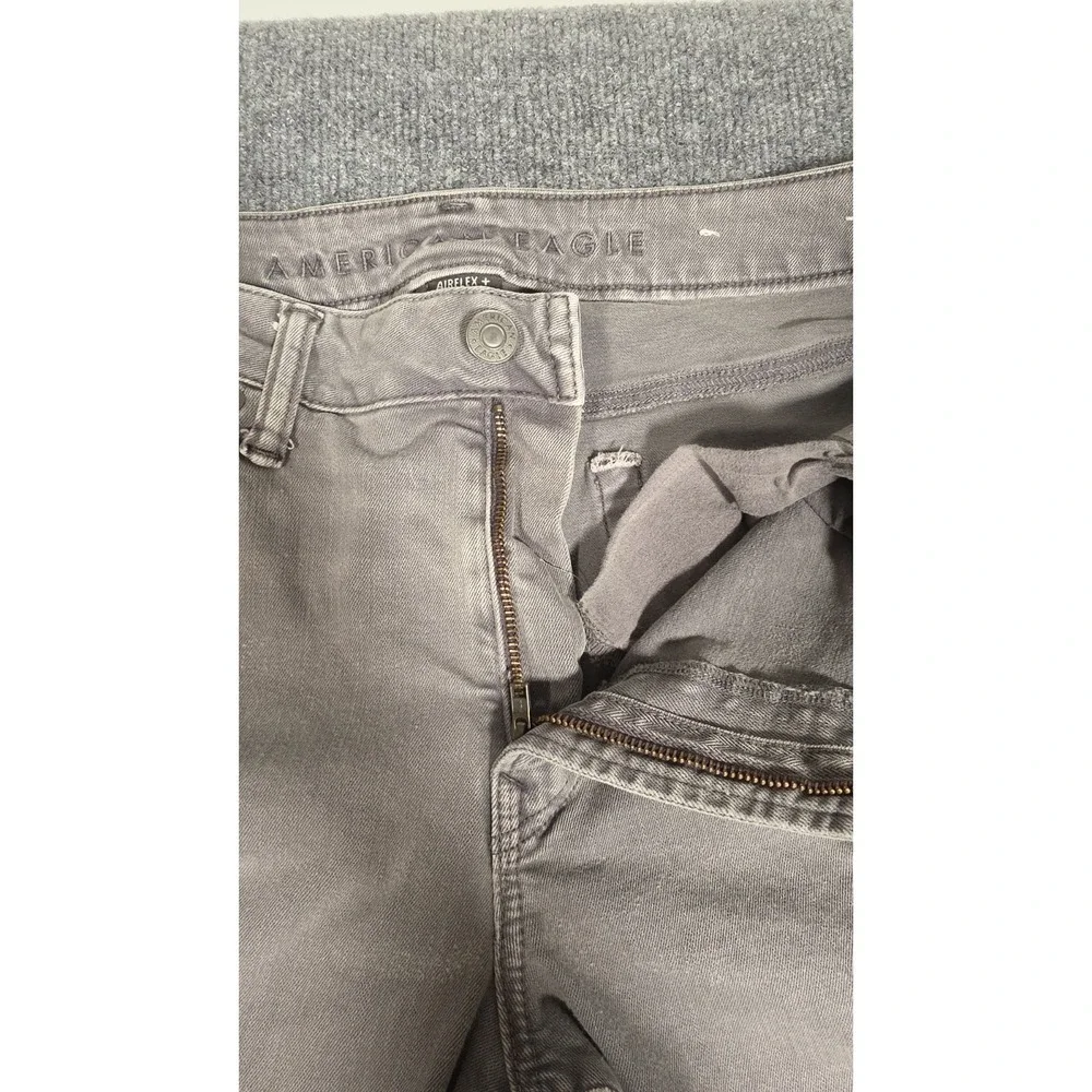 American Eagle AirFlex+ Distressed Jeans 36x30 Gray Slim Stretch